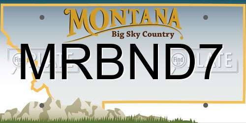 MRBND7 Montana License Plate