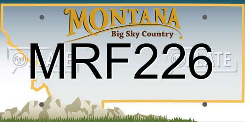 MRF226 Montana License Plate