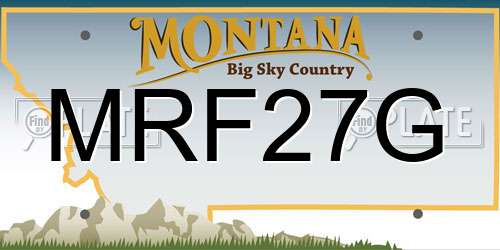 MRF27G Montana License Plate