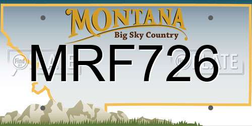 MRF726 Montana License Plate