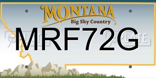 MRF72G Montana License Plate