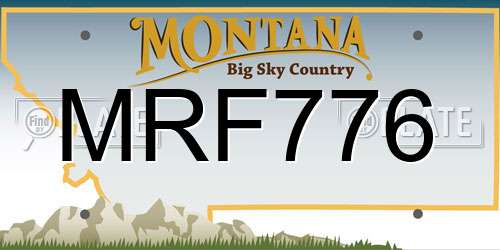 MRF776 Montana License Plate