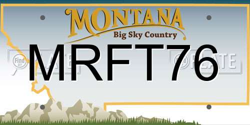 MRFT76 Montana License Plate