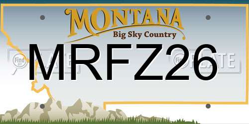MRFZ26 Montana License Plate