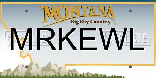 MRKEWL Montana License Plate
