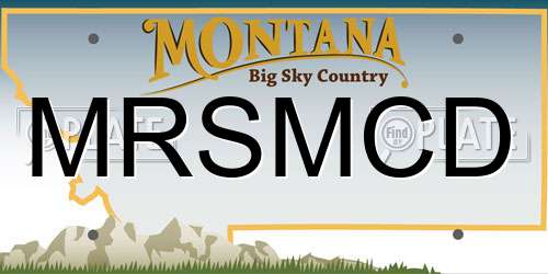 MRSMCD Montana License Plate