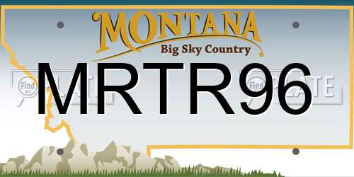 MRTR96 Montana License Plate
