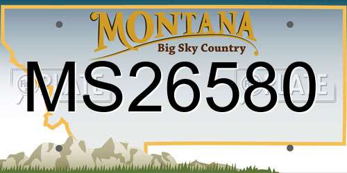MS26580 Montana License Plate