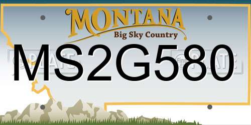 MS2G580 Montana License Plate