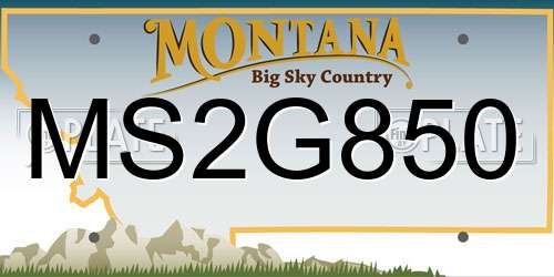 MS2G850 Montana License Plate