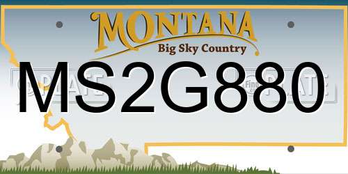 MS2G880 Montana License Plate
