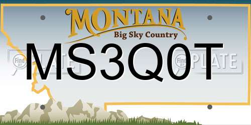 MS3Q0T Montana License Plate
