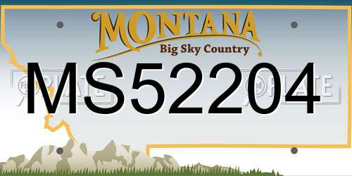 MS52204 Montana License Plate