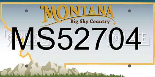 MS52704 Montana License Plate