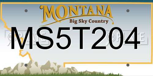 MS5T204 Montana License Plate