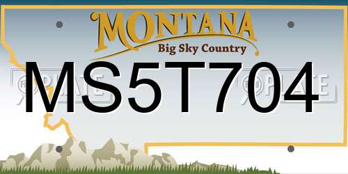 MS5T704 Montana License Plate