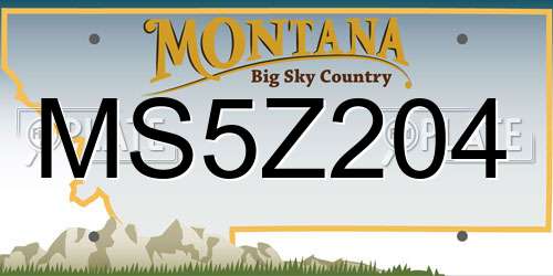 MS5Z204 Montana License Plate