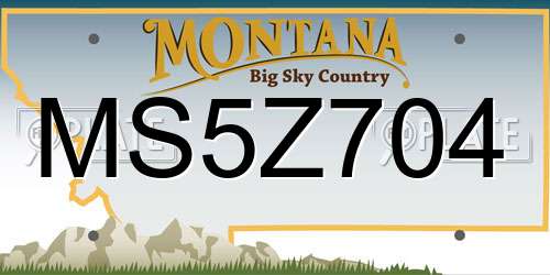 MS5Z704 Montana License Plate