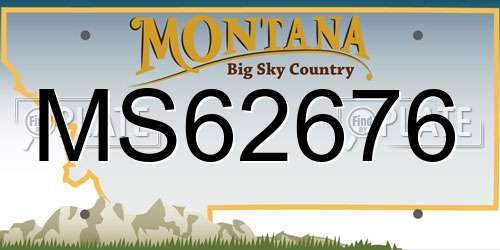 MS62676 Montana License Plate