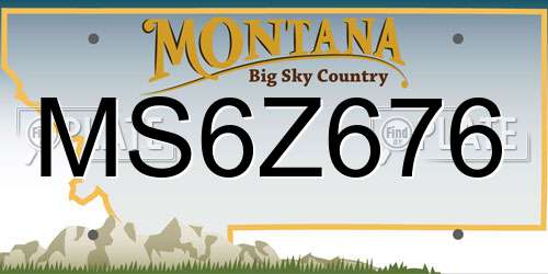MS6Z676 Montana License Plate