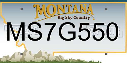 MS7G550 Montana License Plate
