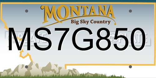 MS7G850 Montana License Plate