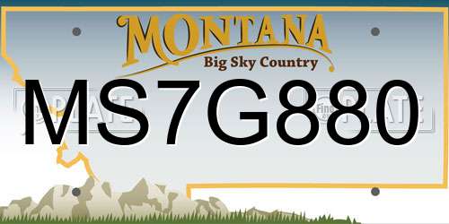 MS7G880 Montana License Plate