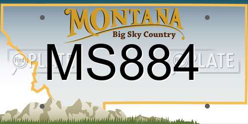 MS884 Montana License Plate
