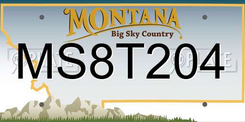 MS8T204 Montana License Plate