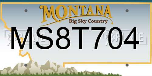MS8T704 Montana License Plate