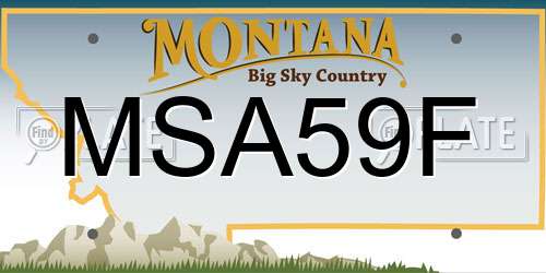 MSA59F Montana License Plate
