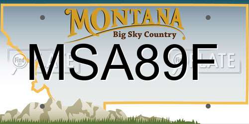 MSA89F Montana License Plate
