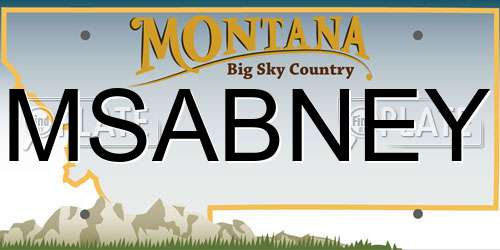 MSABNEY Montana License Plate