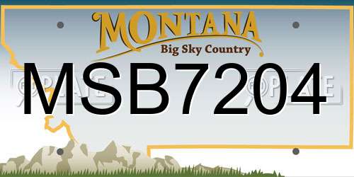 MSB7204 Montana License Plate