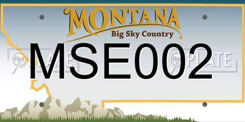 MSE002 Montana License Plate