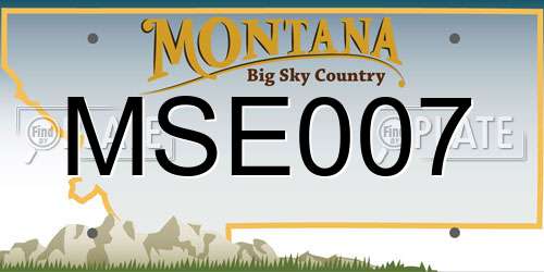 MSE007 Montana License Plate