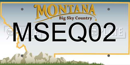 MSEQ02 Montana License Plate