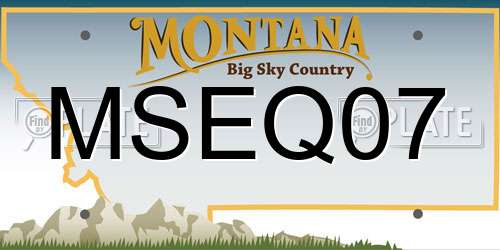 MSEQ07 Montana License Plate