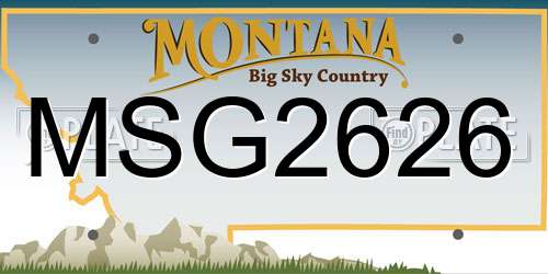 MSG2626 Montana License Plate