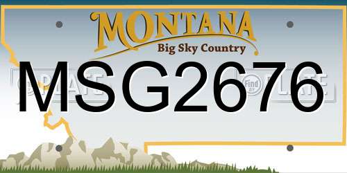 MSG2676 Montana License Plate