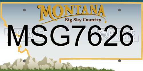 MSG7626 Montana License Plate
