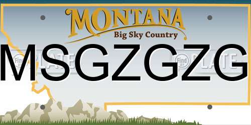 MSGZGZG Montana License Plate