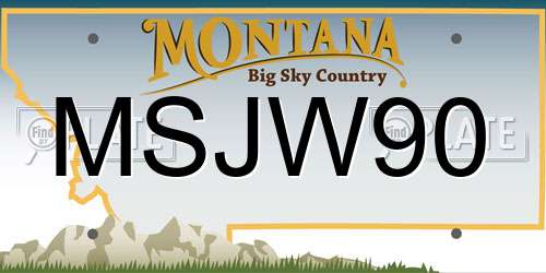 MSJW90 Montana License Plate