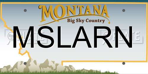 MSLARN Montana License Plate