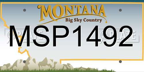 MSP1492 Montana License Plate