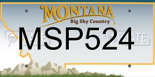 MSP524 Montana License Plate