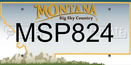 MSP824 Montana License Plate