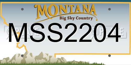 MSS2204 Montana License Plate