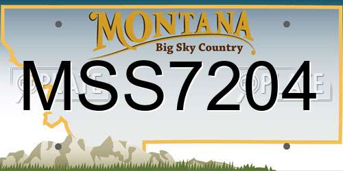 MSS7204 Montana License Plate