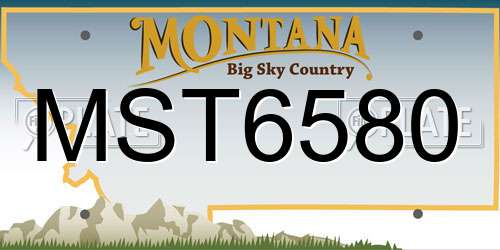 MST6580 Montana License Plate